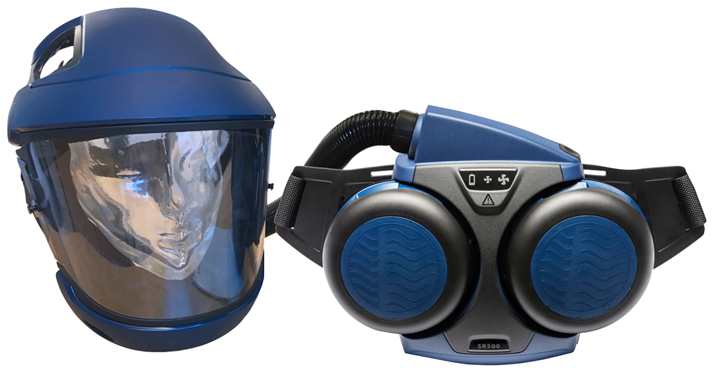 Helmaske med vifte
